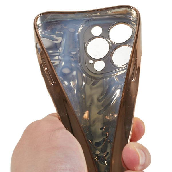 Till iPhone 15 Pro Max TPU-skal Elektropläterad Rynkad - Guld Guld