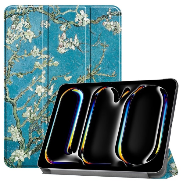 Til iPad Pro 11 (2024) Etui Tre-fold Stativ Tablet Cover - Blossom Multicolor