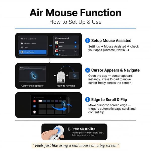 2+16GB Android TV 14.0 TV-sticka Quad-Core 4K WiFi 6 Bluetooth 5.4 fjärrkontroll Vit