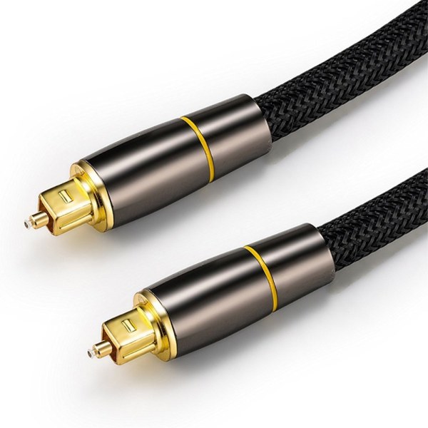 2m SPDIF 5.1 ljudkanal optisk kabel ljudlinje Digital guldpläterad Svart