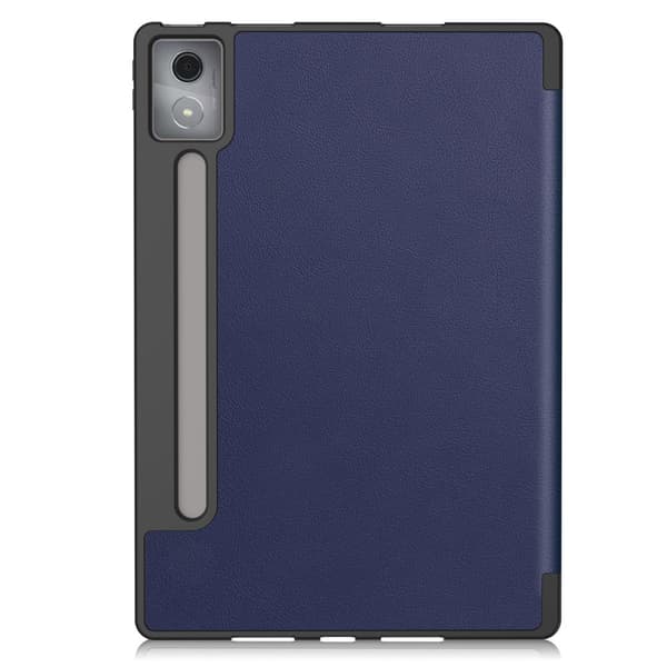 Til Lenovo Idea Tab Pro Case Tri-Fold Stand Cover med Pen Holder - Mørkeblå Blue
