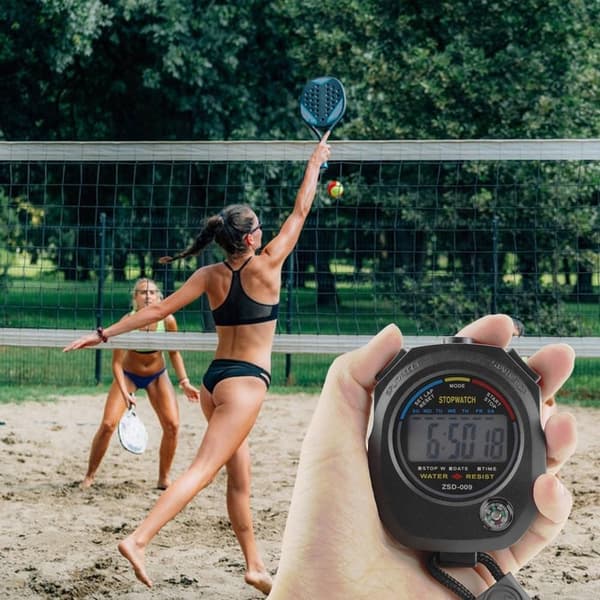Sportstimer digitalt stopur Dato Tidsalarm Black
