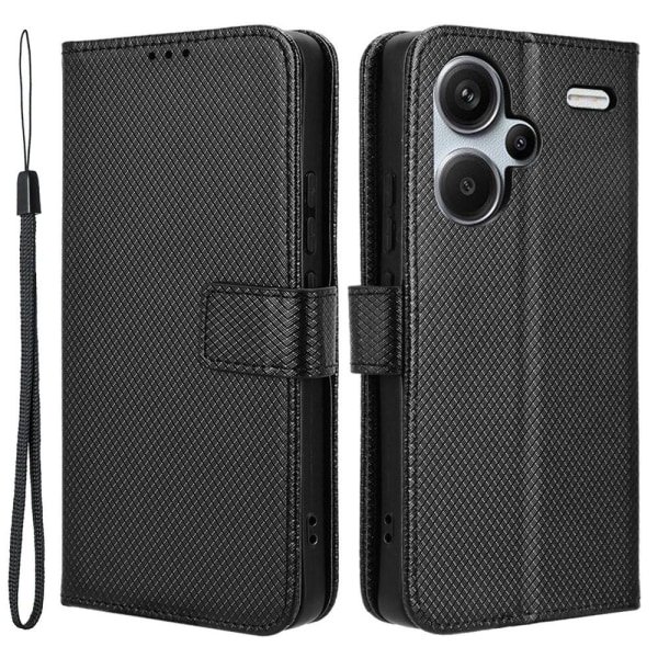 För Xiaomi Redmi Note 13 Pro+ Plånboksfodral Fodral Svart