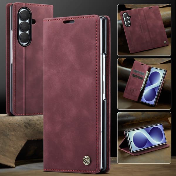 CASEME Telefonlommebokdeksel med støtteben til Samsung Galaxy Z Fold8 Ultra Red