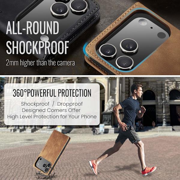 CASEME Retro tegnebog taske til iPhone 17 Pro Brown
