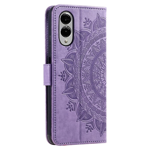 Til Samsung Galaxy S25 Edge tegnebogscover Cover Shell Mandala Blomstermønster Purple