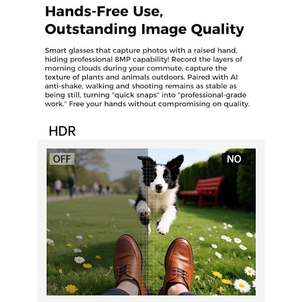 Smartbriller Vanntett 8MP AI Ladeetui 4K Opptak Utskiftbare Linser Black