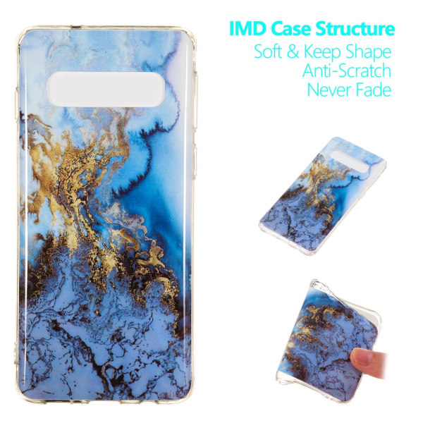 Marble Pattern IMD TPU Soft Back Case for Samsung Galaxy S10 - Style K Multicolor