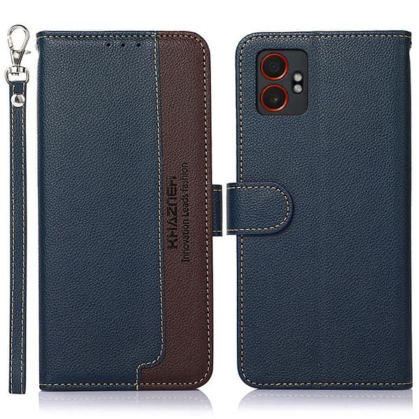 KHAZNEH Samsung Galaxy Xcover 7 Pro Plånboksfodral Blå/Brun Blå