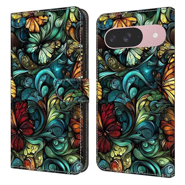 För Google Pixel 10 Pro / 10 / 9 Pro / 9 Plånboksfodral Mönstertryckt PU-läder Flip Stativ Mobilfodral multifärg