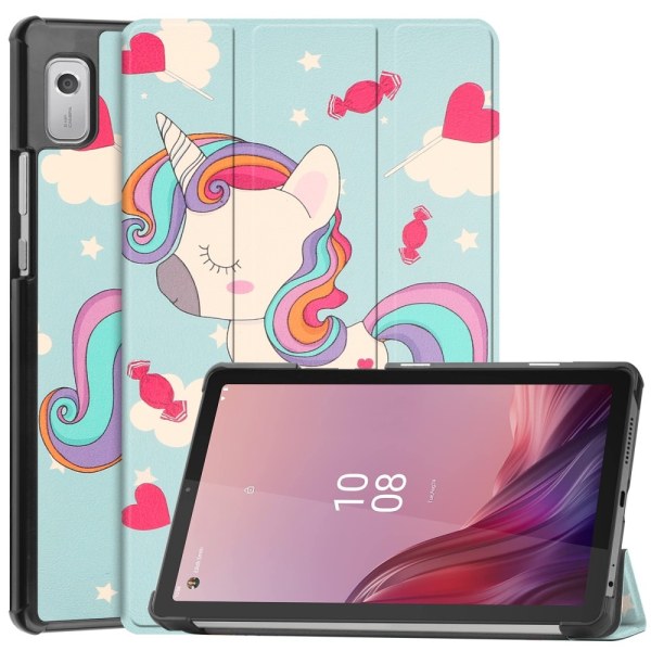 Til Lenovo Tab M9 Trifoldet Stativdæksel - Horse Multicolor