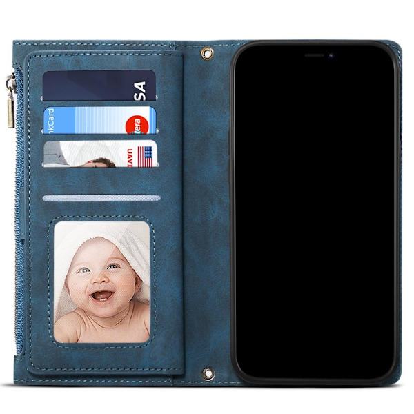ESEBLE vetoketjullinen puhelinkotelon hihna Google Pixel 6a: lle - sininen Blue