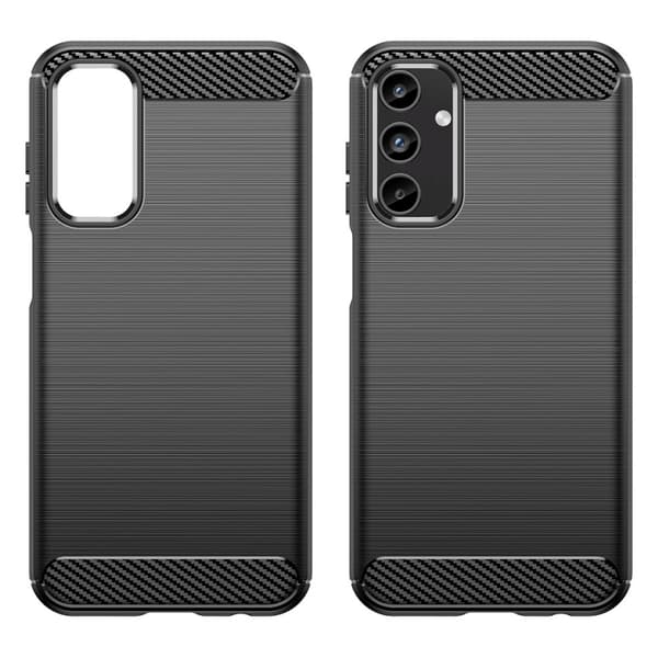 Til Samsung Galaxy A15 Cover Til Telefon TPU Carbon Fiber Texture Slim - Fit Black