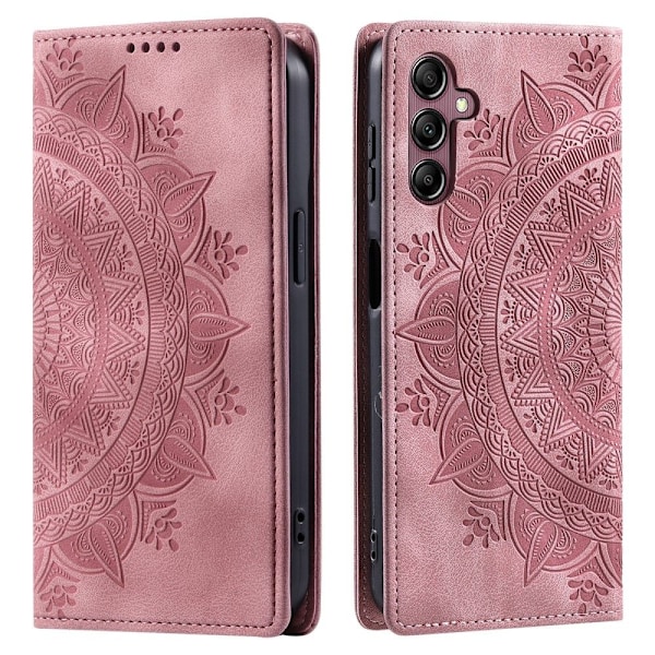 Til Samsung Galaxy S25 tegnebogscover Cover Shell Mandala Blomstermønster Pink