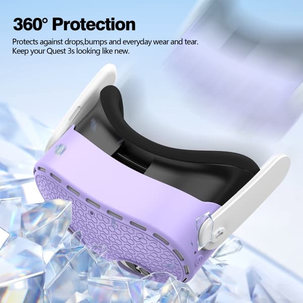 För Meta Quest 3S Skyddsfodral VR Headset Silikonskydd - Lila Lila