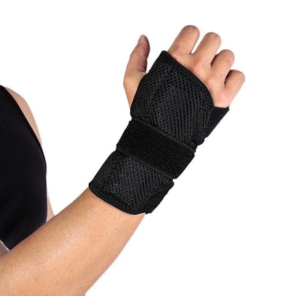 Armbåndsstøtte i aluminium for håndleddet for karpaltunnelsyndrom og leddgikt - Høyre hånd Black