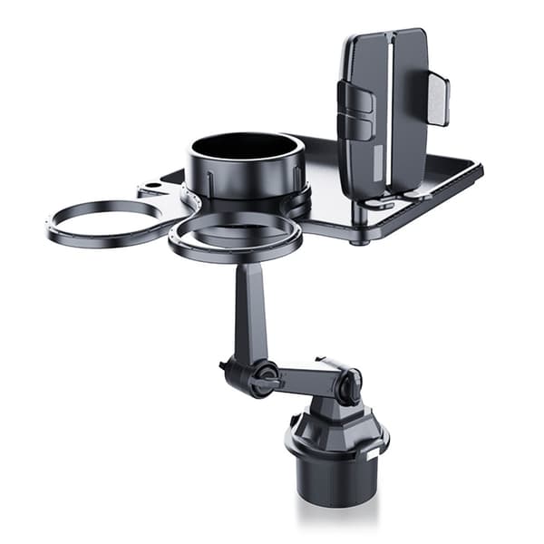 Multifunksjonell monteringsbrakett for mobiltelefonholder Matbrett Dobbel koppholder Black