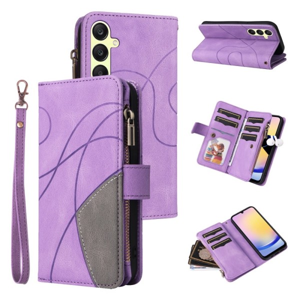 KT Multifunksjons Serie-5 Telefonveske for Samsung Galaxy A25 Purple