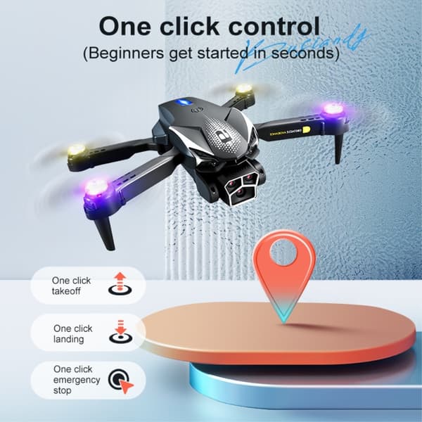 LU600 RC Drone Drönare med HD - kamera dubbla batterier Four - Sided Obstacle Avoidance Svart
