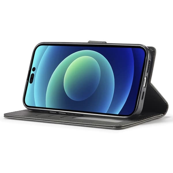 LC.IMEEKE Wallet Stand Etui til iPhone 15 Pro Black