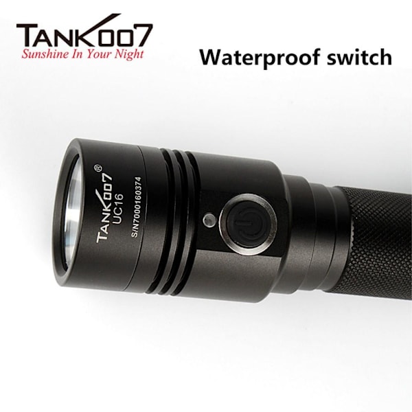 TANK007 UC16 700 Lumens USB Rechargeable Flashlight Black