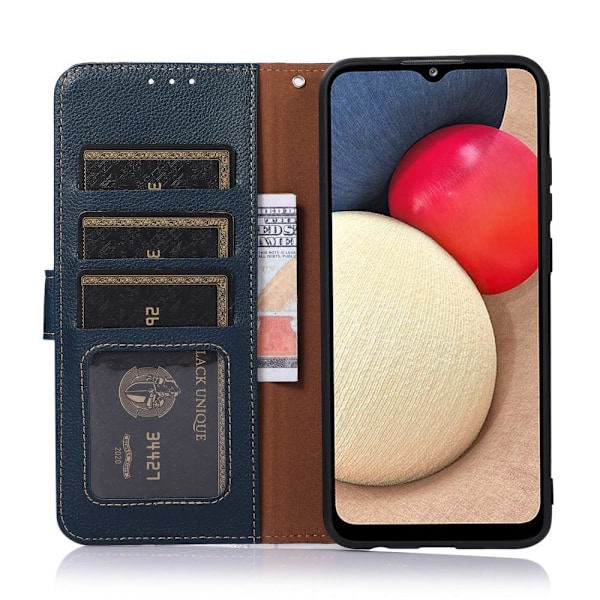 KHAZNEH Plånboksfodral till Google Pixel 6a - Blå/Brun Blå