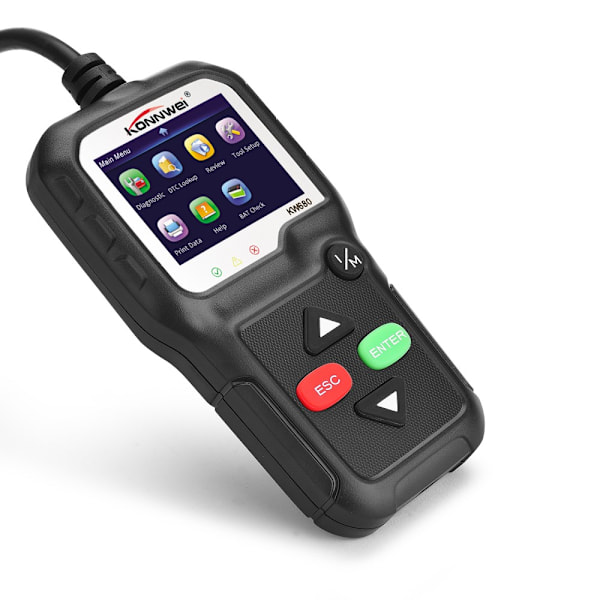 KONNWEI KW680 OBDII/EOBD Scanner OBD2 CAN-buskodelæser - sort