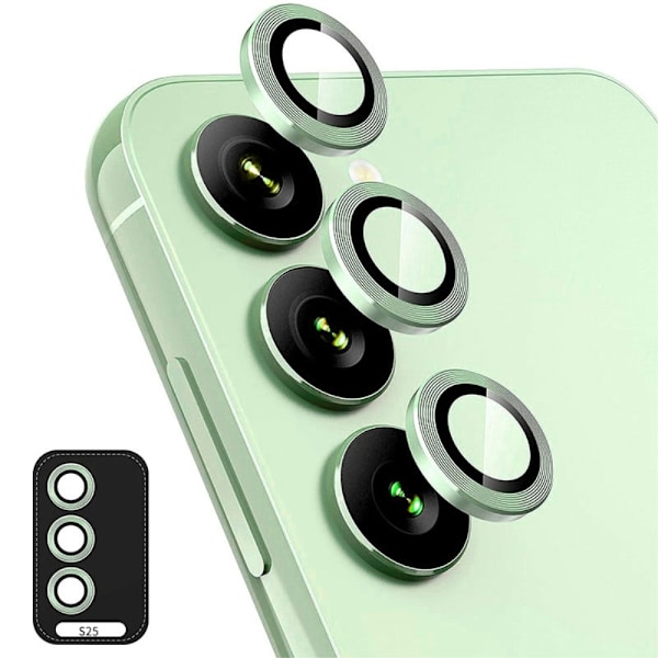 For Samsung Galaxy S25+ Kameralinsebeskytter ENKAY Metallring Linsefilm Green