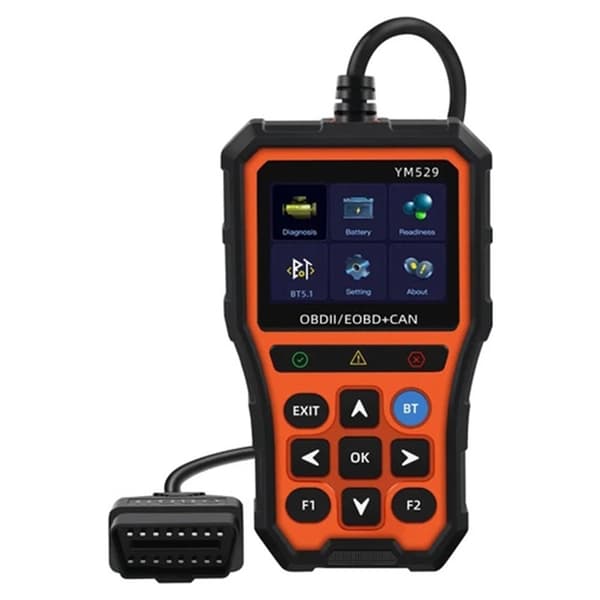 OBD2-diagnoseskanner for bil med Bluetooth, sanntidsdata og batteritester Black