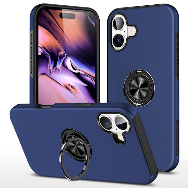 For iPhone 17 Hybrid-deksel med Fingerring Blue