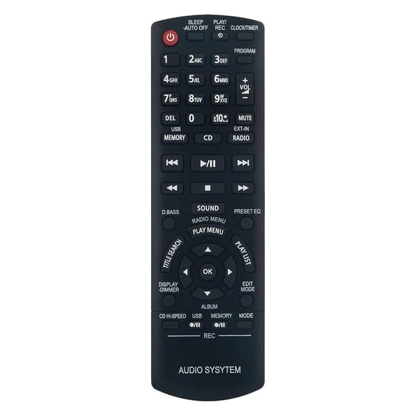 Fjern kontroll utskiftning for N2QAYB000637 for Panasonic Audio Player Black