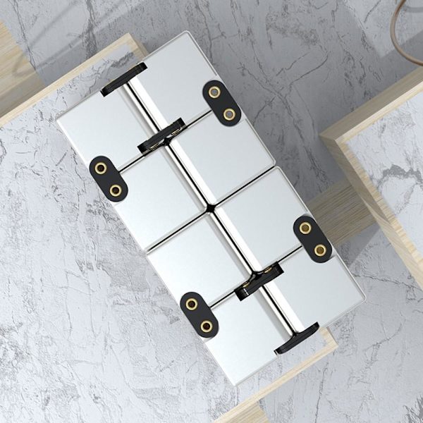Fidget Toy Infinite Cube Stressaflastningsflipblok - Sølv Silver