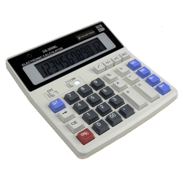 DS-200ML Solar og batteri Dobbelt strømforsyning Desktop Calculato White