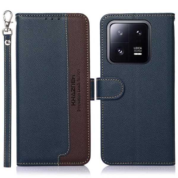 KHAZNEH Plånboksfodral till Xiaomi 13 Pro 5G - Blå/Brun Blå