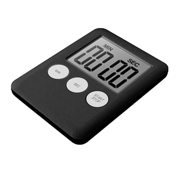 Tynd Køkken Timer Timer Storskærm Digital Magnetisk Nedtælling Black
