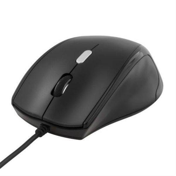 DELTACO optisk mus, 4 knappar med scroll, ergonomisk form Svart