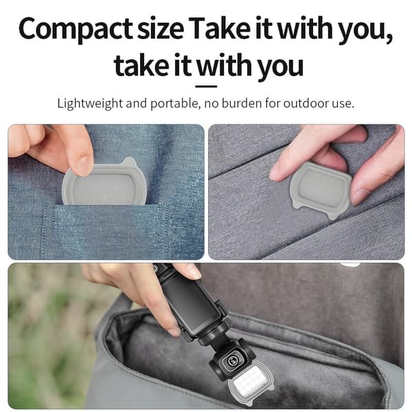 Lampe belysning til DJI Osmo Pocket 3 kamera magnetisk udfyldningslyssæt 3 farver Grey