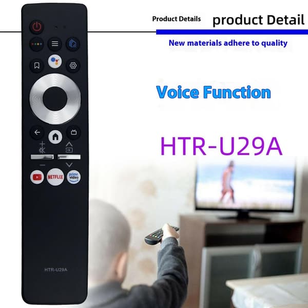 Fjernkontroll utskiftning HTR-U29A for Haier TV stemmestyrt Black