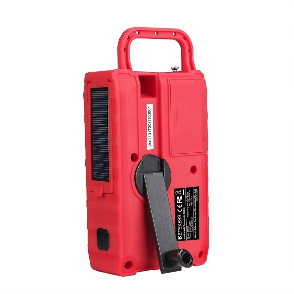 FM/AM/WB/WBAL Radio Käsikampi 5000mAh aurinkotaskulamppu SOS Red