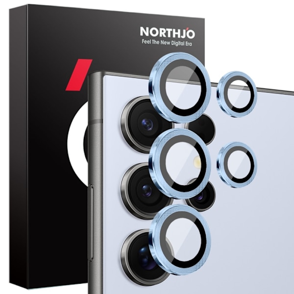NORTHJO til Samsung Galaxy S25 Ultra Hærdet Glas Kameralinsebeskytter Blue