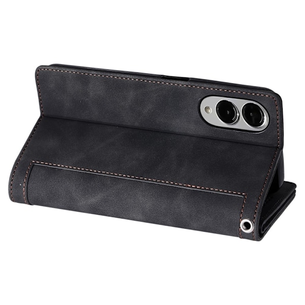 Samsung Galaxy S25 Edge Kuori Vetoketjutaskulla ja 9 Korttipaikalla Black