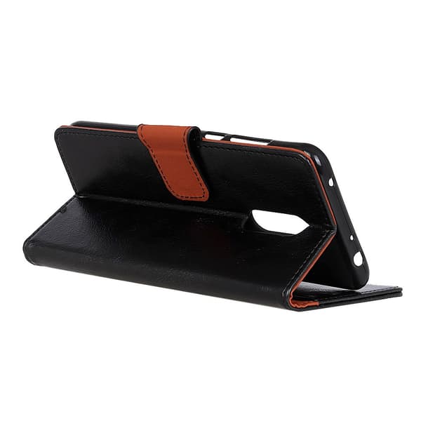 Textured Split Leather Mobile Phone Casing Nokia 5.1 Plus - Musta Black
