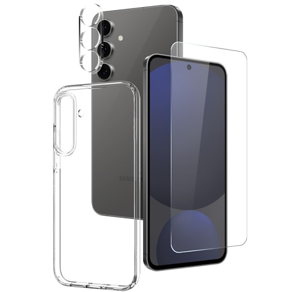 NORTHJO För Samsung Galaxy S25+ TPU Skal + Härdat Glas + Lins Skydd Transparent