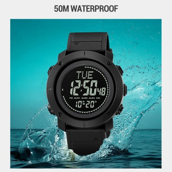 Armbåndsur Armbåndsur Watch Outdoor Sports 12 / 24H Black