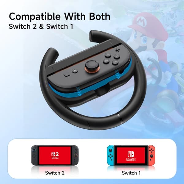 Kompatibel med Nintendo Switch 2 Venstre Højre Joy-Con Racing Rat Greb Rat Black
