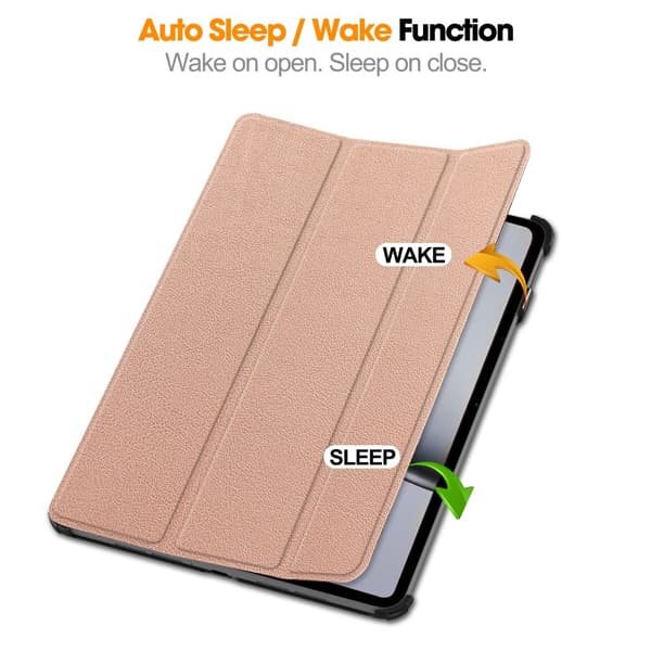 Til OnePlus Pad 2 Tri - fold Stand Wake/Sleep Cover Tabletetui Gold