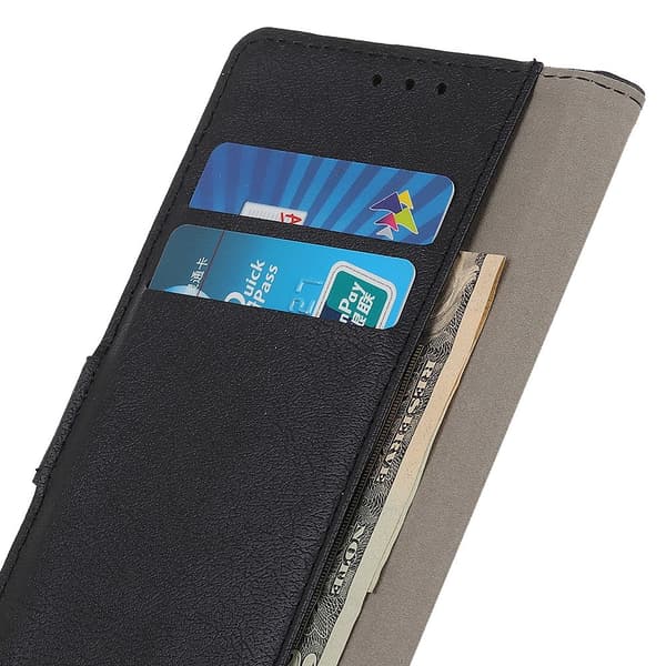 Xiaomi 13T / 13T Pro tegnebog Crazy Horse teksturstativ Black