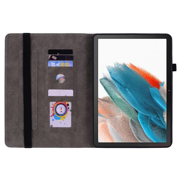 Til Samsung Galaxy Tab A11 Deksel Med Roseblomst Preging - Lilla Purple