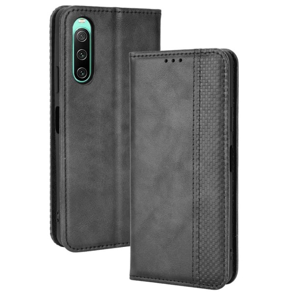 Lompakkoteline Käännettävä Puhelinkotelo Xperia 10 V:lle - Musta Black