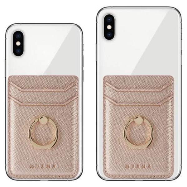 MUXMA-kortinpidikkeen rengasteline RFID-estävä liimainen luottokorttipaikka - ruusukulta Pink gold